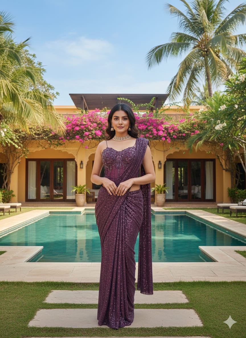 Rohini Georgette Pleated Saree